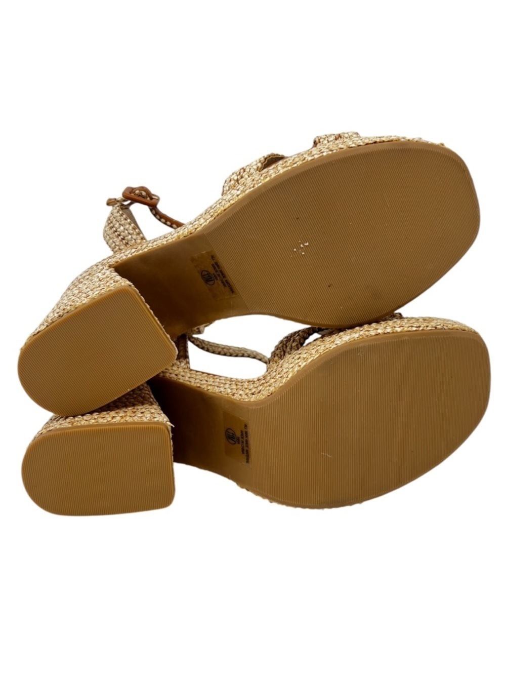 Soda Woven Platform Sandals in Natural Tan and Beige - Picture 7 of 9